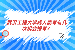 武汉工程大学成人高考有几次机会报考？